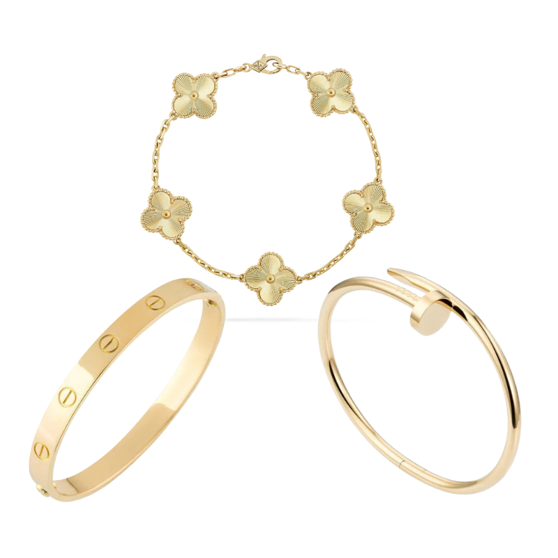 Miami Lumière Stackable Bracelet Set in Gold