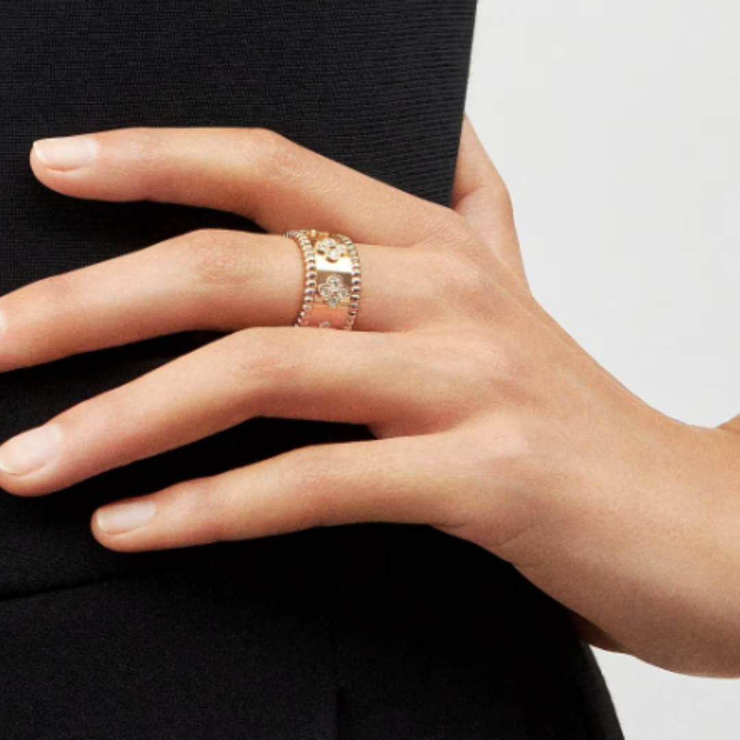 Rose Gold Ring with Diamond Accent