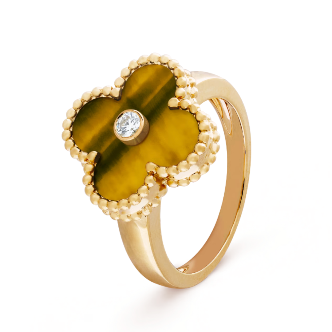 Gold-Plated Ring with Orange Accent