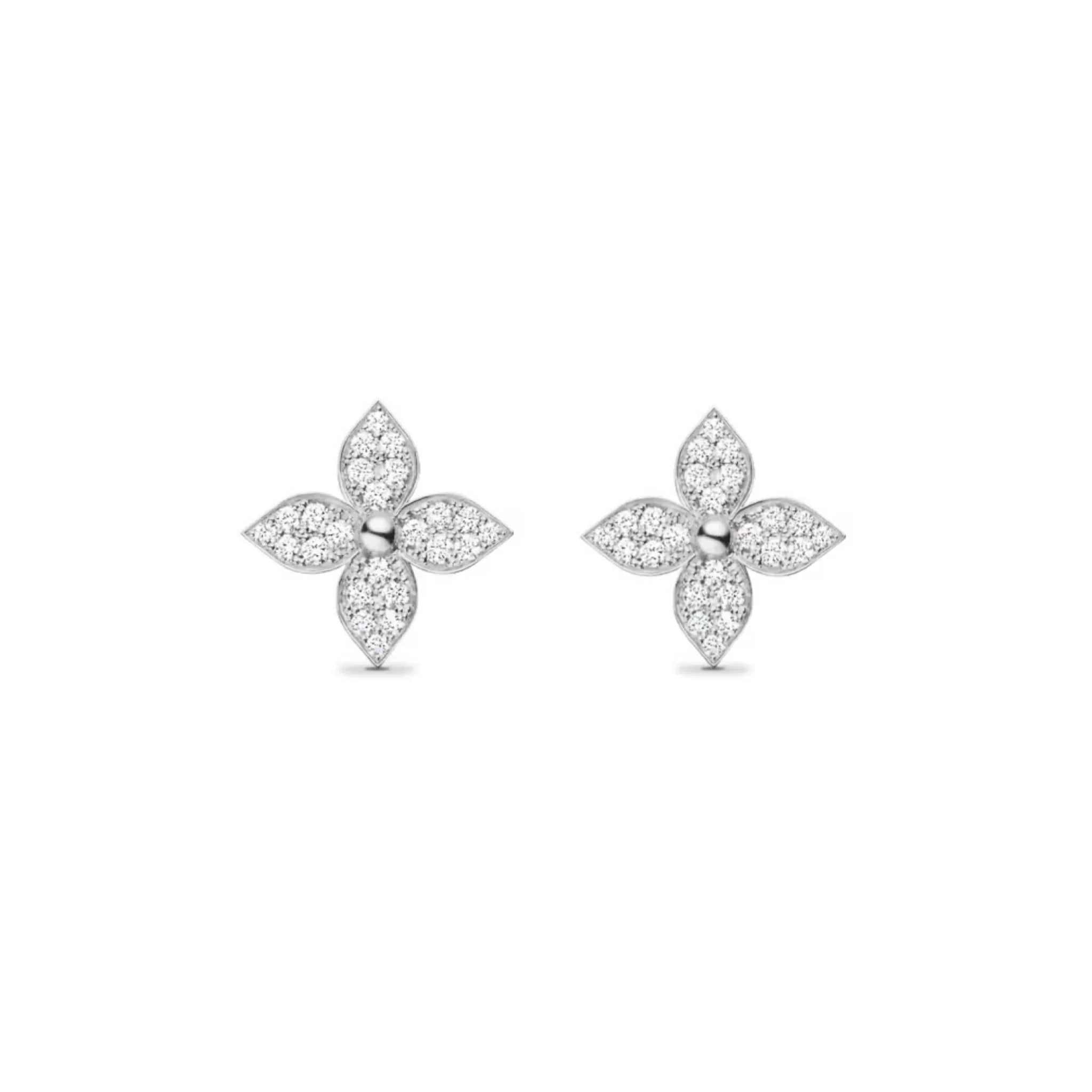 Earrings in Sterling Silver with Stone Detail