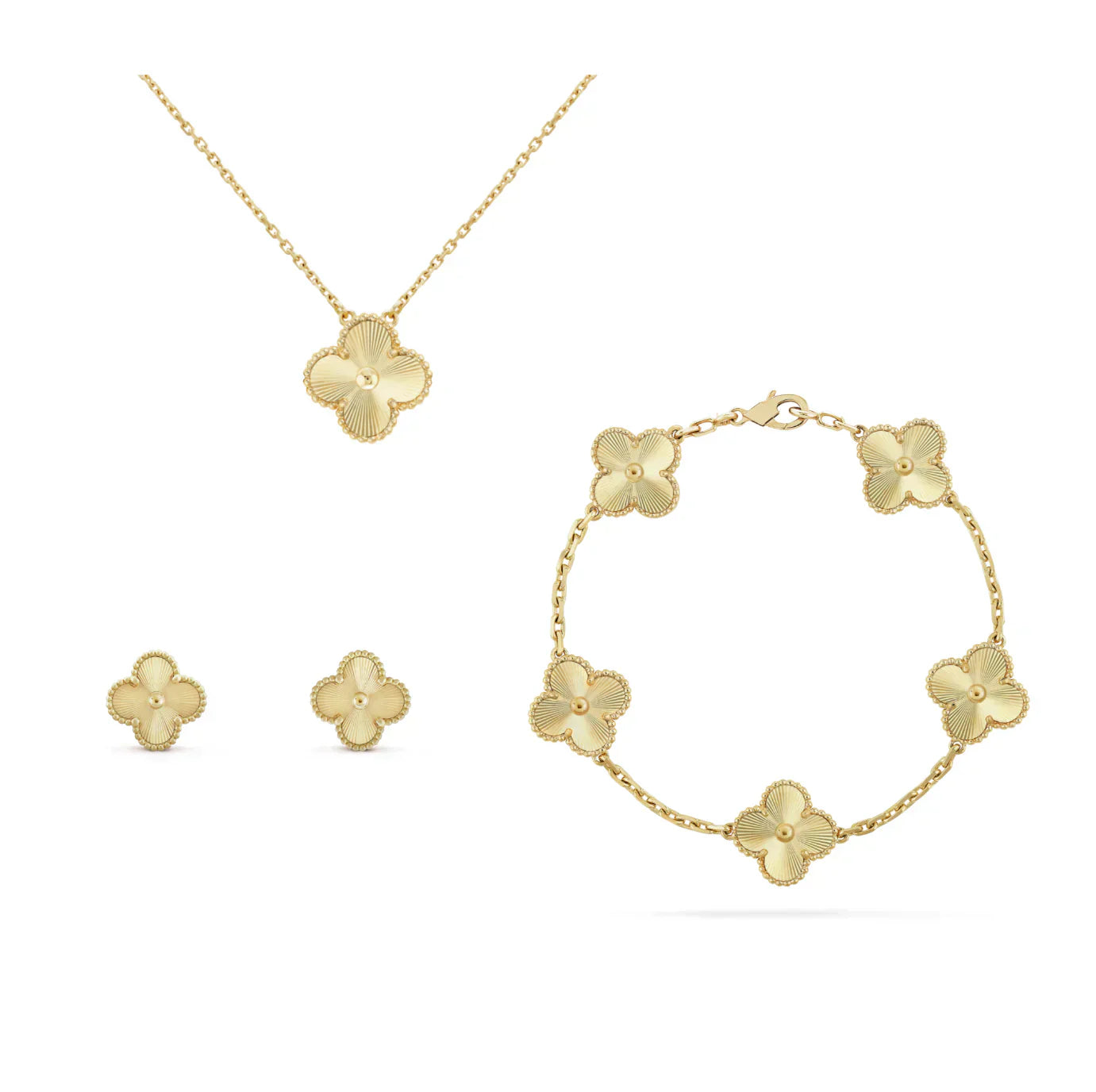 Jewelry Set in Gold-Tone Stainless Steel