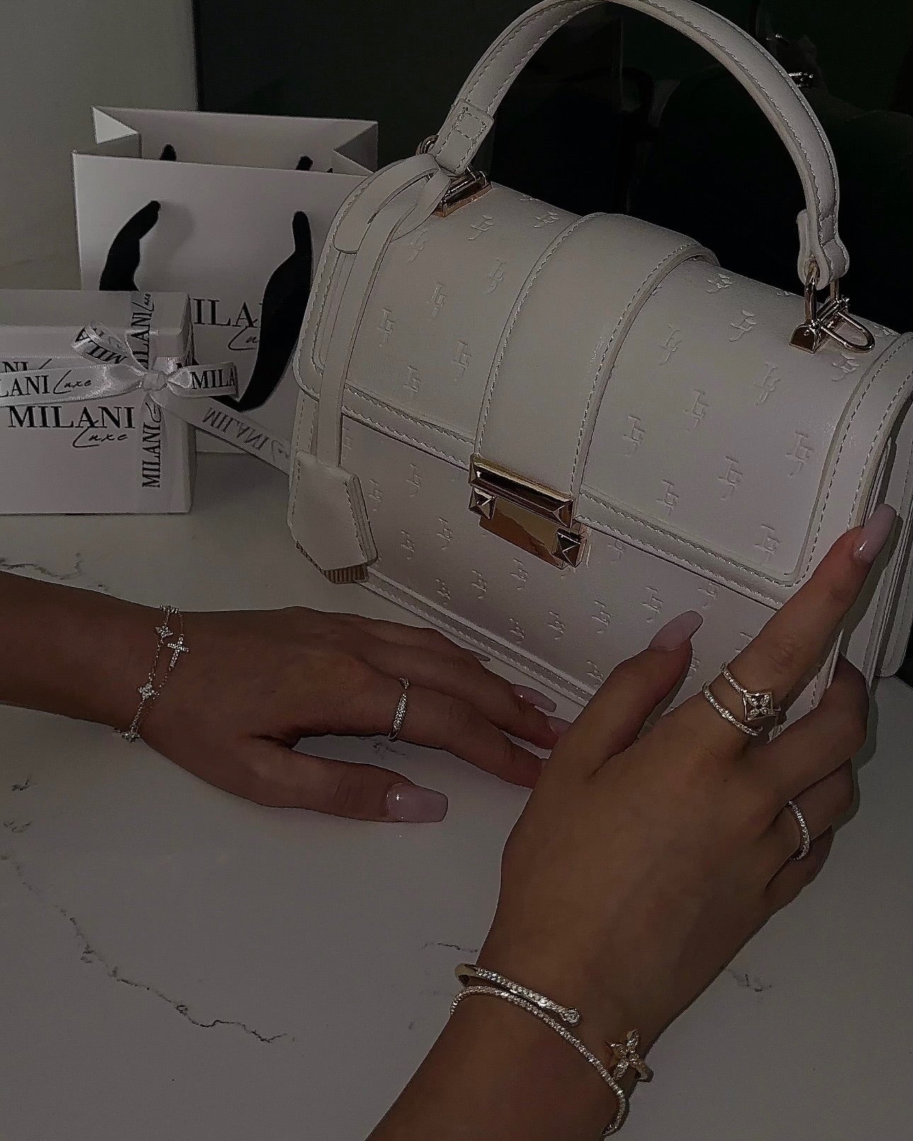 Bracelet in Rhodium-Plated Sterling Silver with Zirconia Crystals