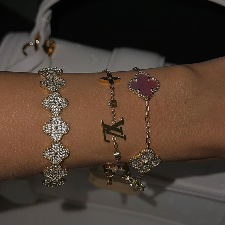 Capri Bracelet in Gold or Silver with Crystals