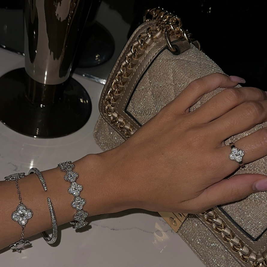 Capri Bracelet in Gold or Silver with Crystals