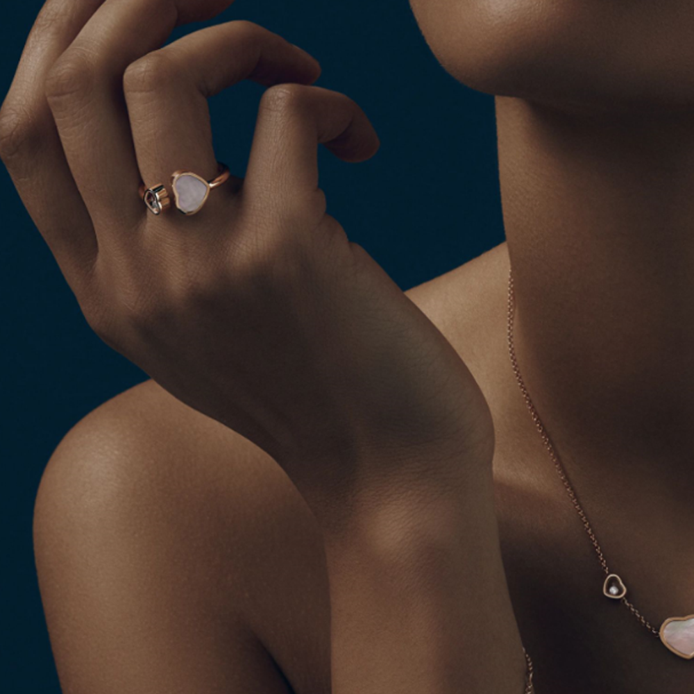 Ring in Rose Gold with White Details