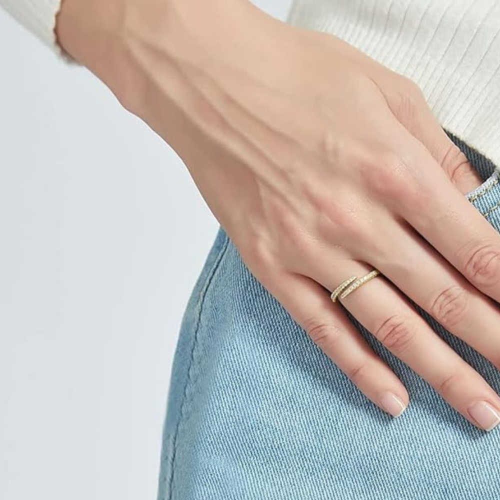 Gold-Plated Ring with Stone Accent