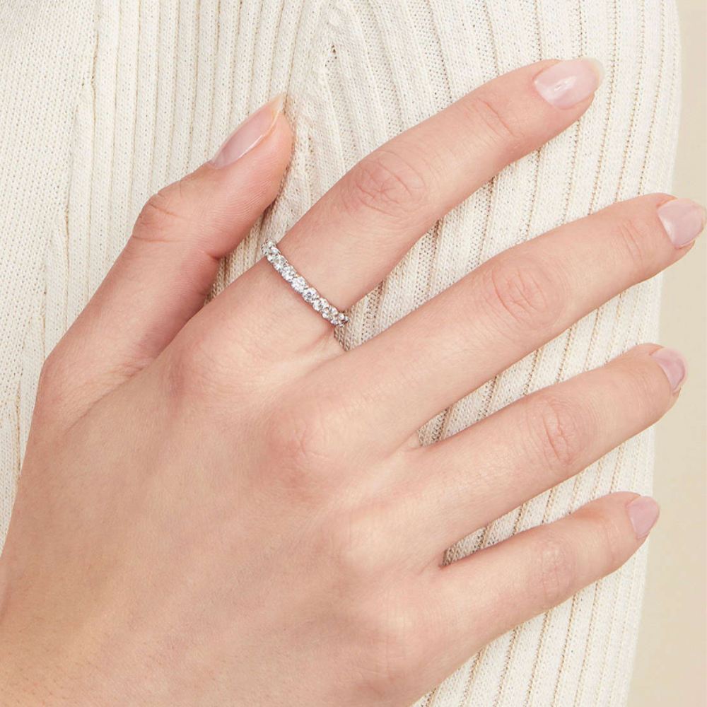 Amber Feline Silver Ring with Diamond Accent