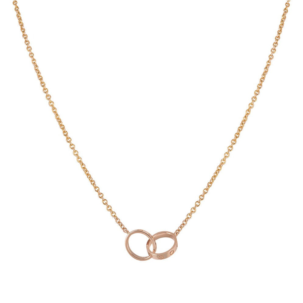 Necklace in Rose Gold with Double Ring Design